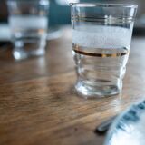 White granite glasses
