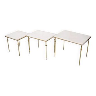 Marble and brass nesting tables