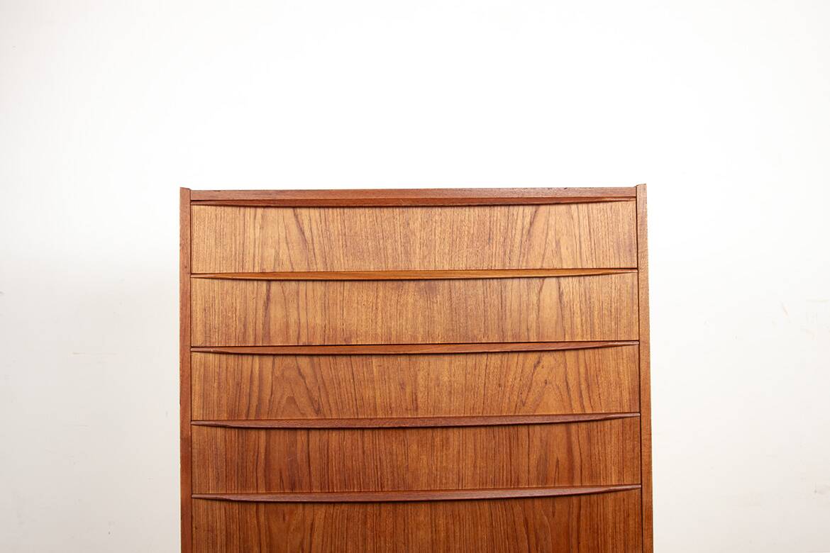 Large chest of drawers, seven-drawer chest, in teak, “Tallboy” model, Denmark 1