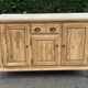 Renovated 3-door sideboard in raw solid wood 147cm