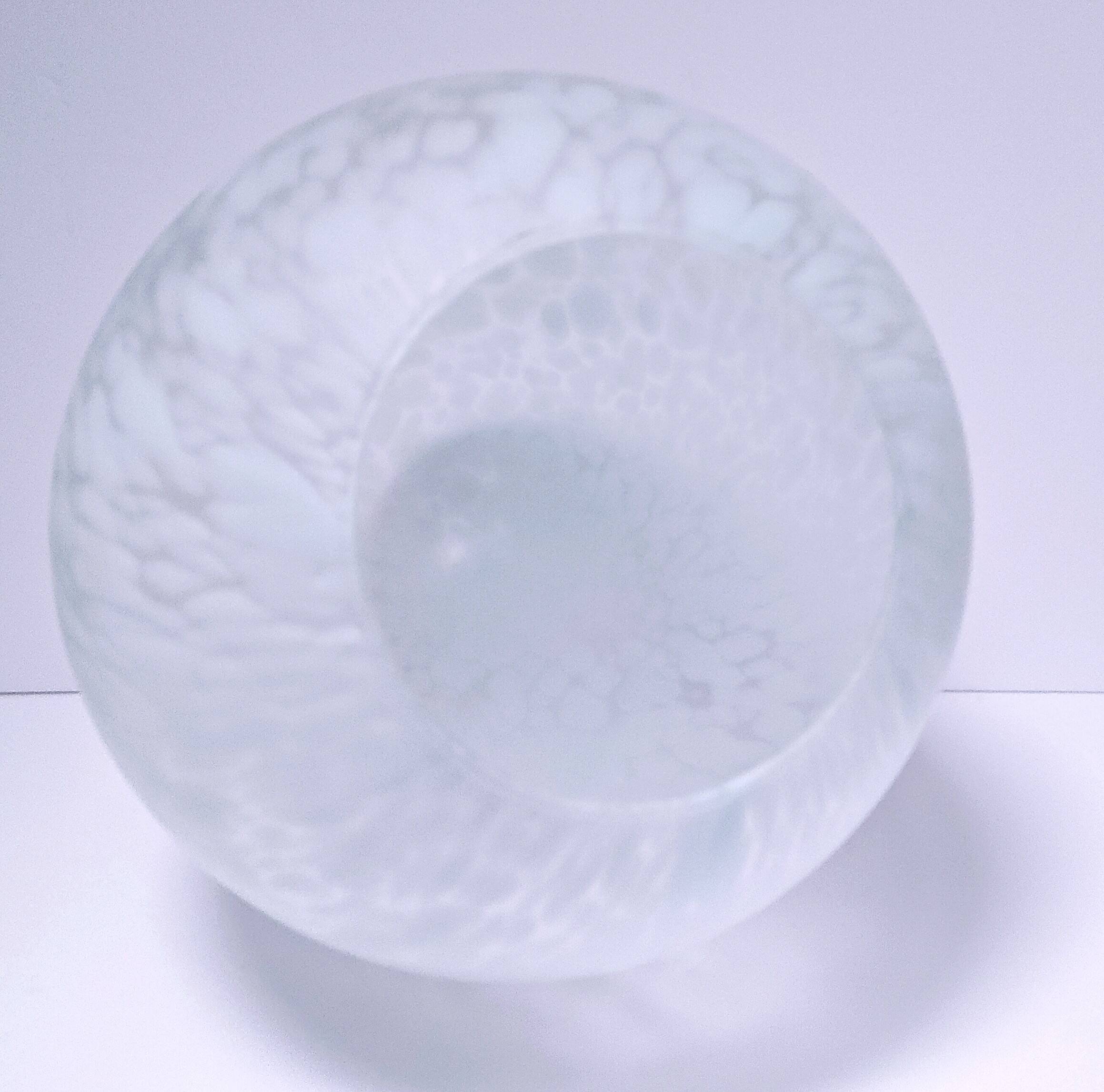 XL egg lamp white speckled glass design 70s H.37 cm