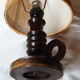Vintage turned wooden candle holder lamp