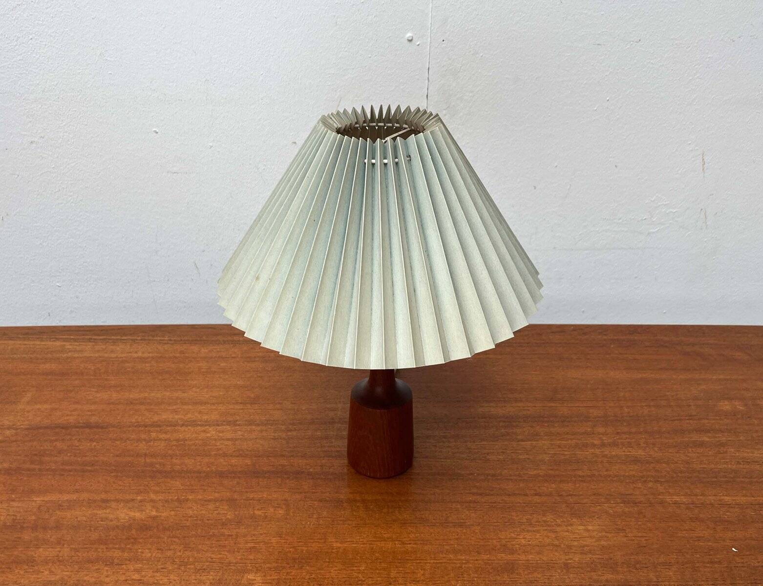 Danish modern teak table lamp from the mid-century, 1960s.