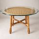 Dining table rattan/wicker/glass 1960 - vintage chic