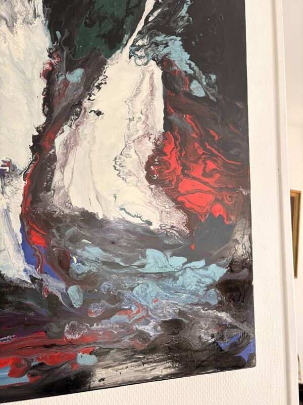 Ancien tableau, huile sur toile contemporaine Cécile Chourlet