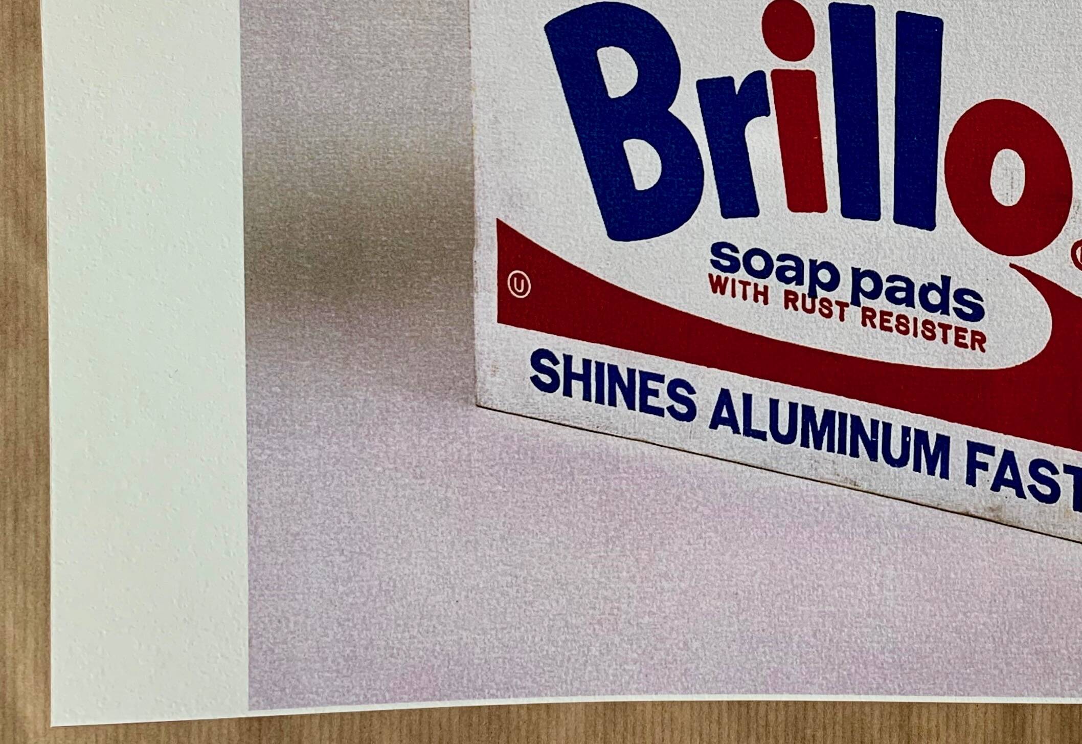 Original vintage pop art poster reissue of Andy Warhol "Brillo Box 1964"