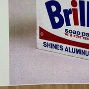 Original vintage pop art poster reissue of Andy Warhol's "Brillo Box 1964".