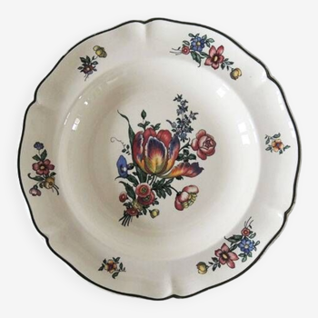 Grande Ancienne Assiette Creuse en Faïence Villeroy & Boch - 1562 - Tulipe