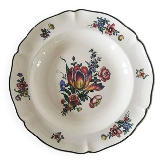 Grande Ancienne Assiette Creuse en Faïence Villeroy & Boch - 1562 - Tulipe