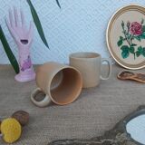 Deux mugs / tasses en grès - vintage