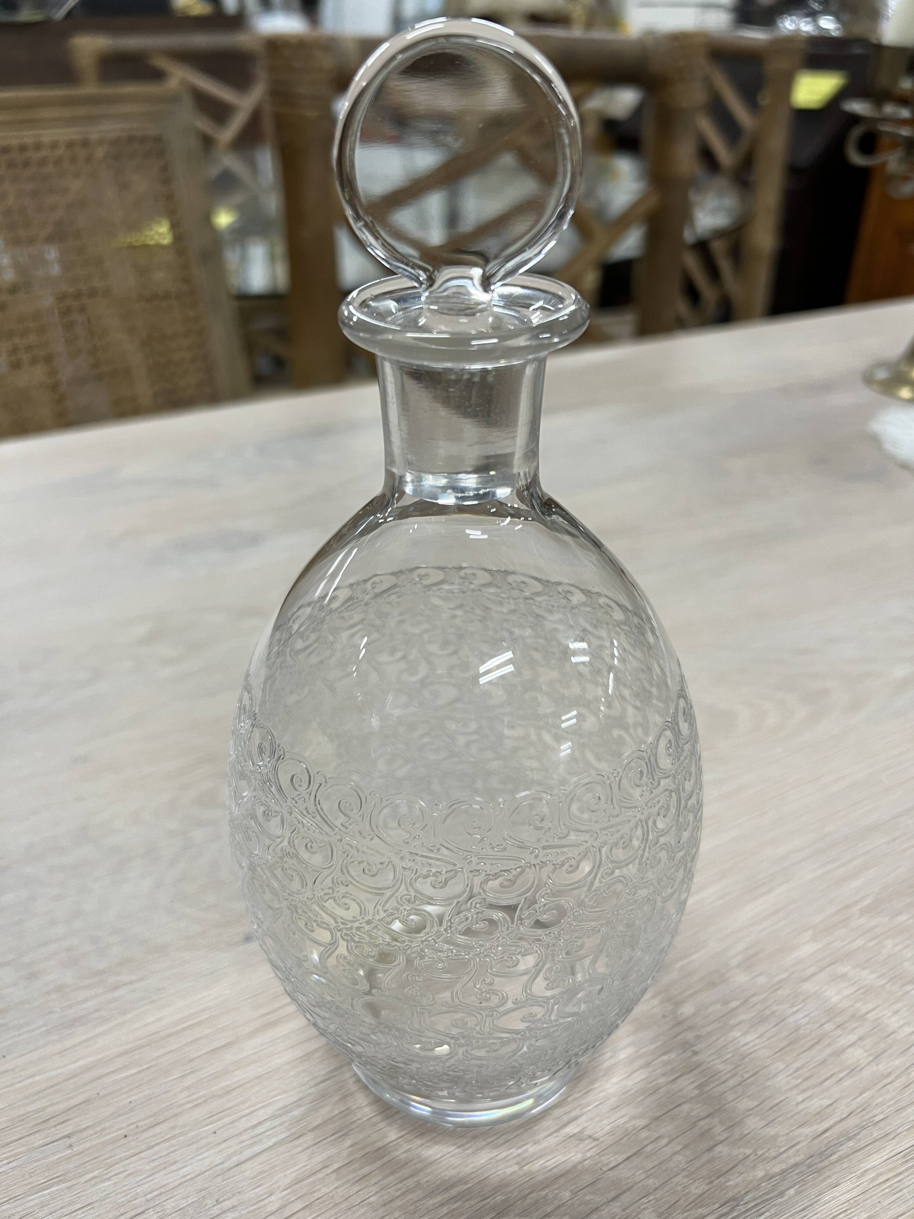 Engraved crystal decanter
