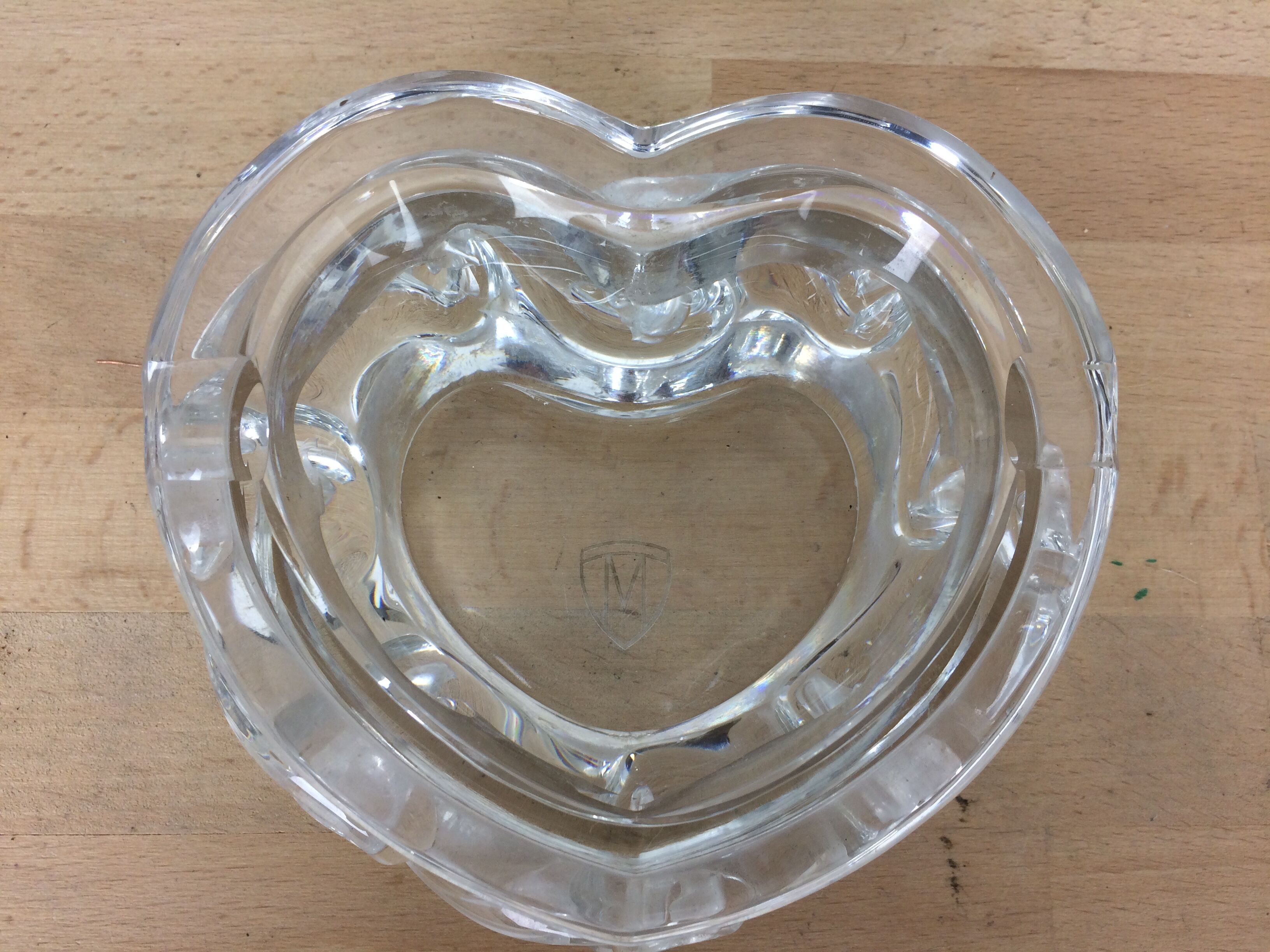 Baccarat crystal ashtray model aladdin, heart shape