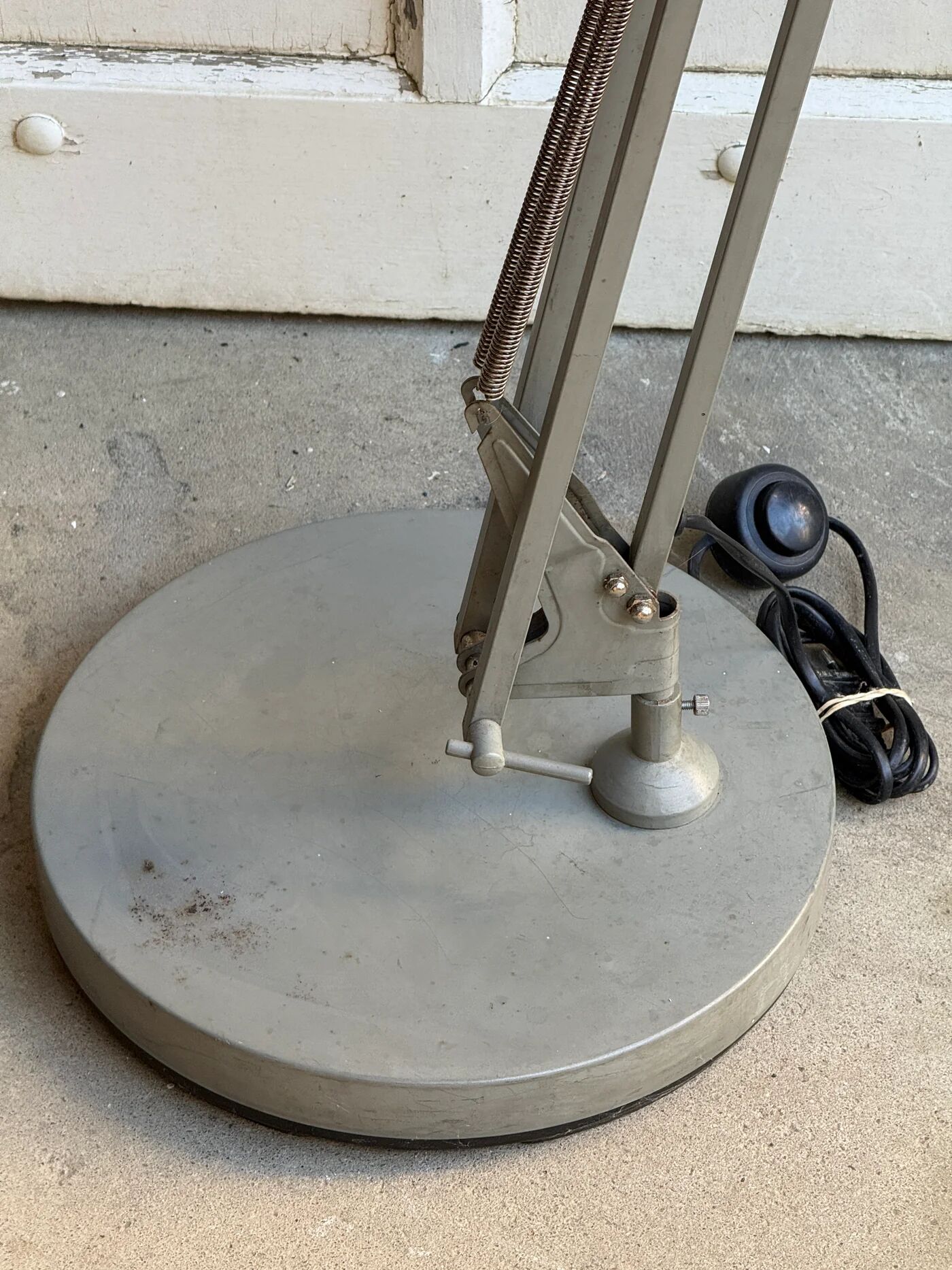 Grey metal floor lamp - industrial style