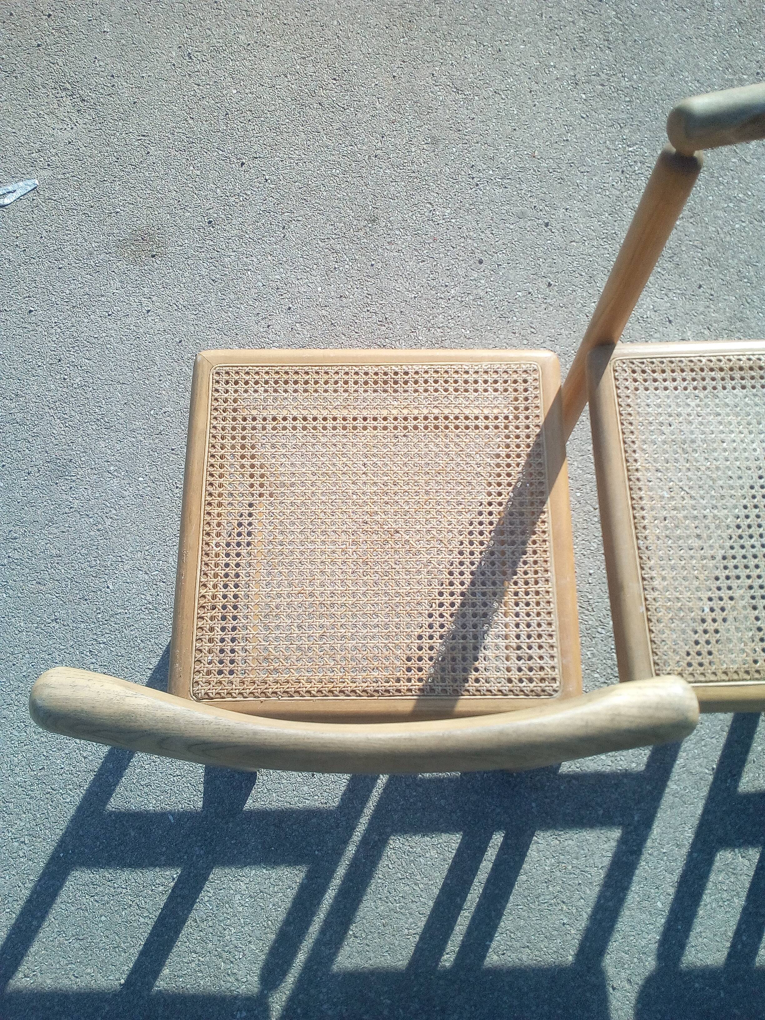 Series of 4 chairs with new canning