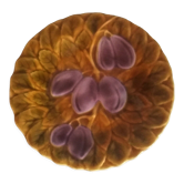 Plate slip plums Sarreguemines early twentieth century