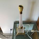 Pied de lampe en laiton et cristal