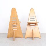 Lundi-sit adjustable wooden chairs, Lundia 1980s