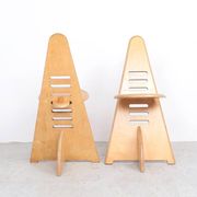 Chaises en bois ajustables Lundi-sit, Lundia années 1980.