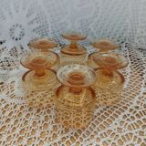 6 petits verres vintages oranges