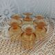 6 small vintage orange glasses