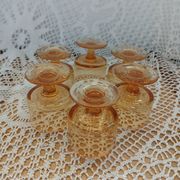 6 small vintage orange glasses