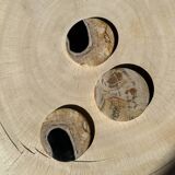 Set of 3 fossilized wooden coasters (clear)