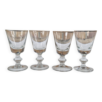 4 antique bistro glasses on stem - 12 cm