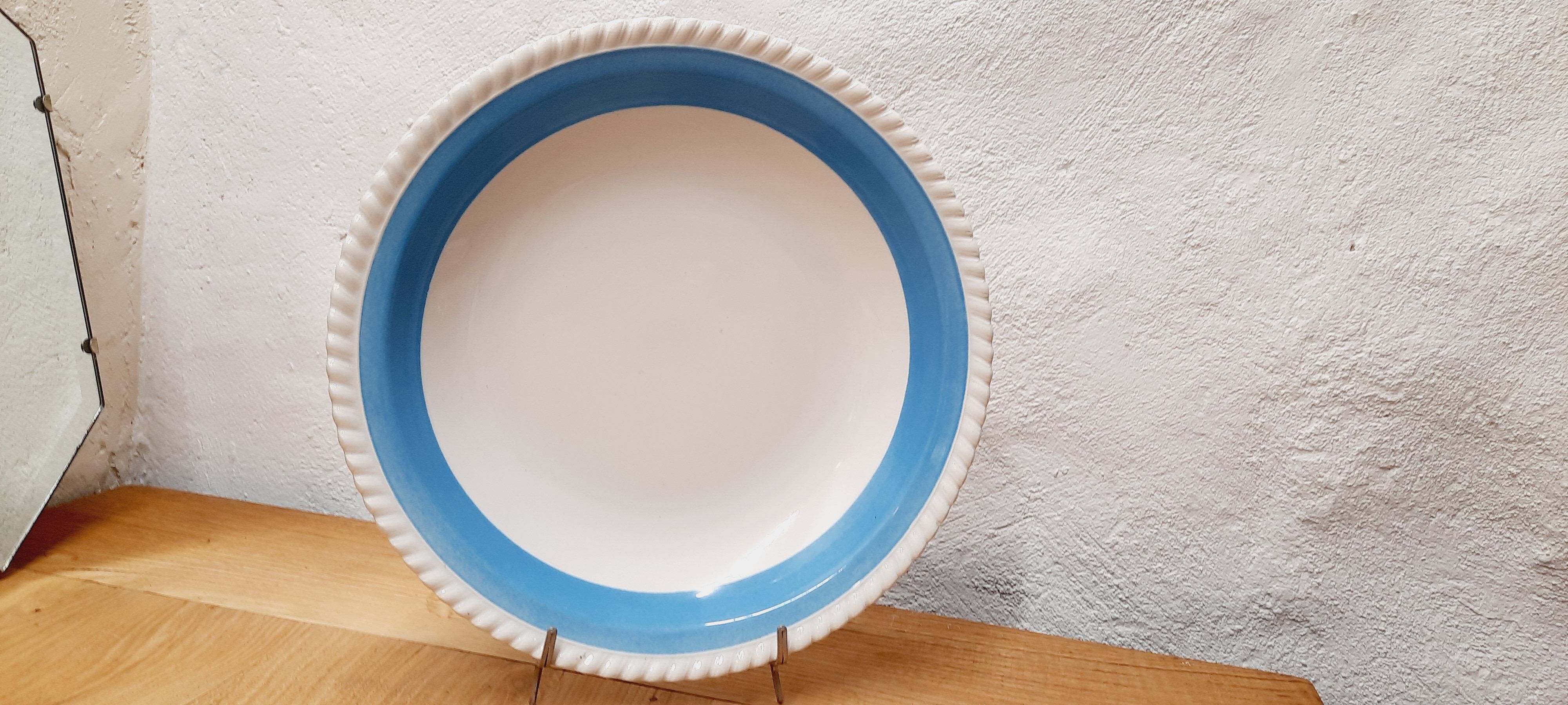 Serving dish Badonviller azure blue