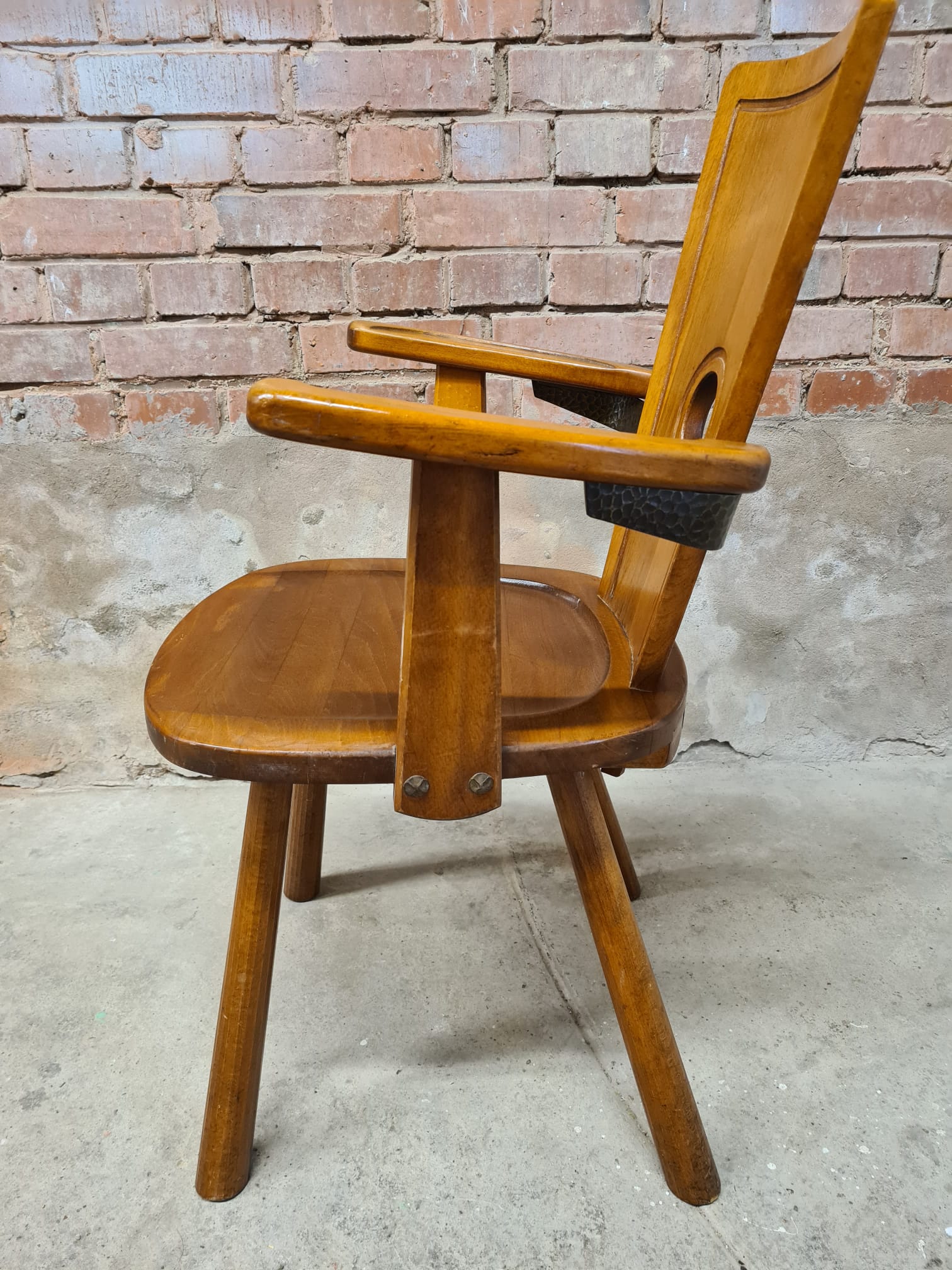 Chaise fauteuil brutaliste vintage