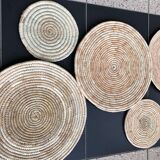 Lot of 6 sets of african table in natural raphia
