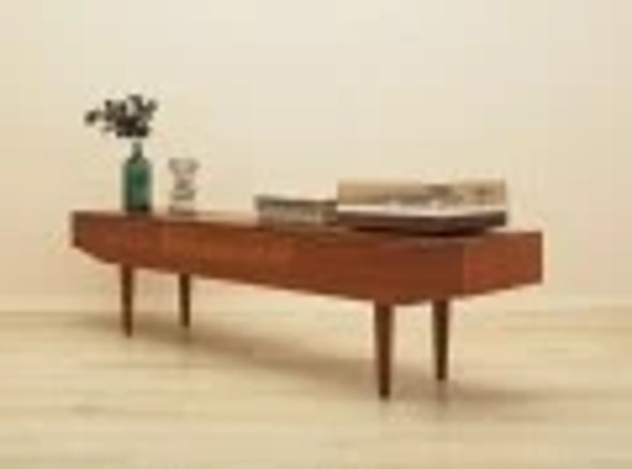 Danish teak veneer lowboard with three drawers, 1960s