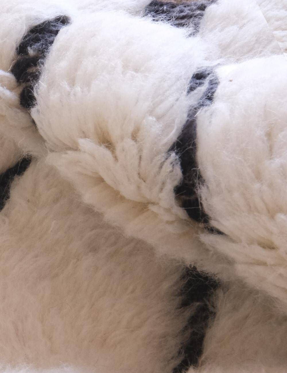 Beni M'Rirt White and Black Rug - 211 x 153 cm