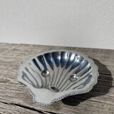 Silver metal shell butter dish