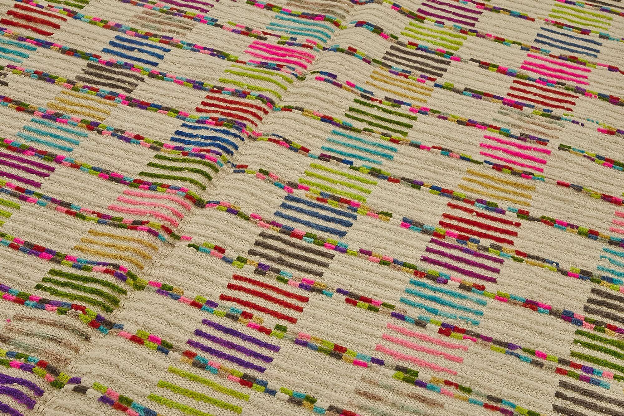 Handwoven Turkish Recycled Boho Rug 215 cm x 348 cm