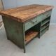 Industrial workbench kitchen island sideboard sea green with drawers