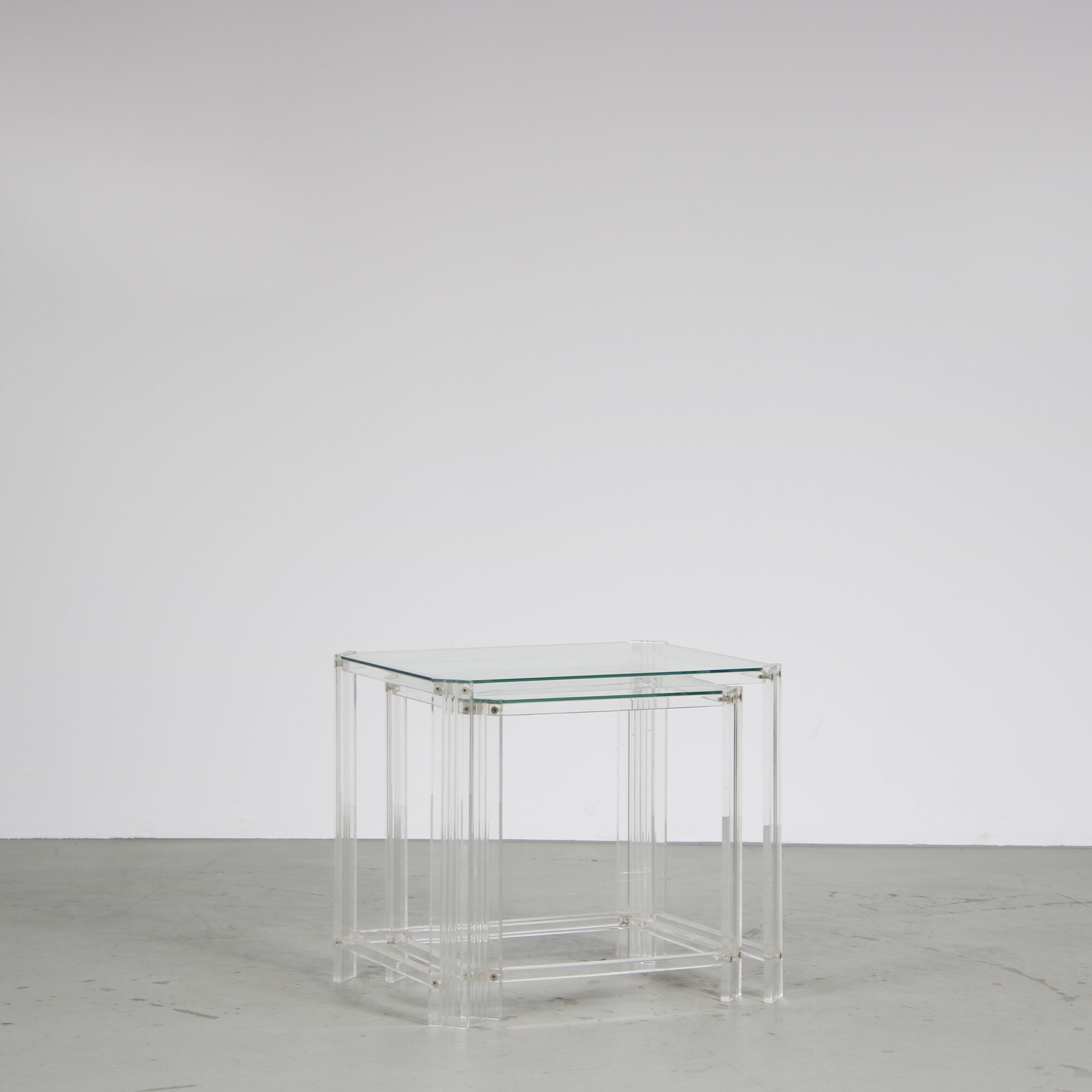 1970s Pair of acrylic nesting tables from Italy