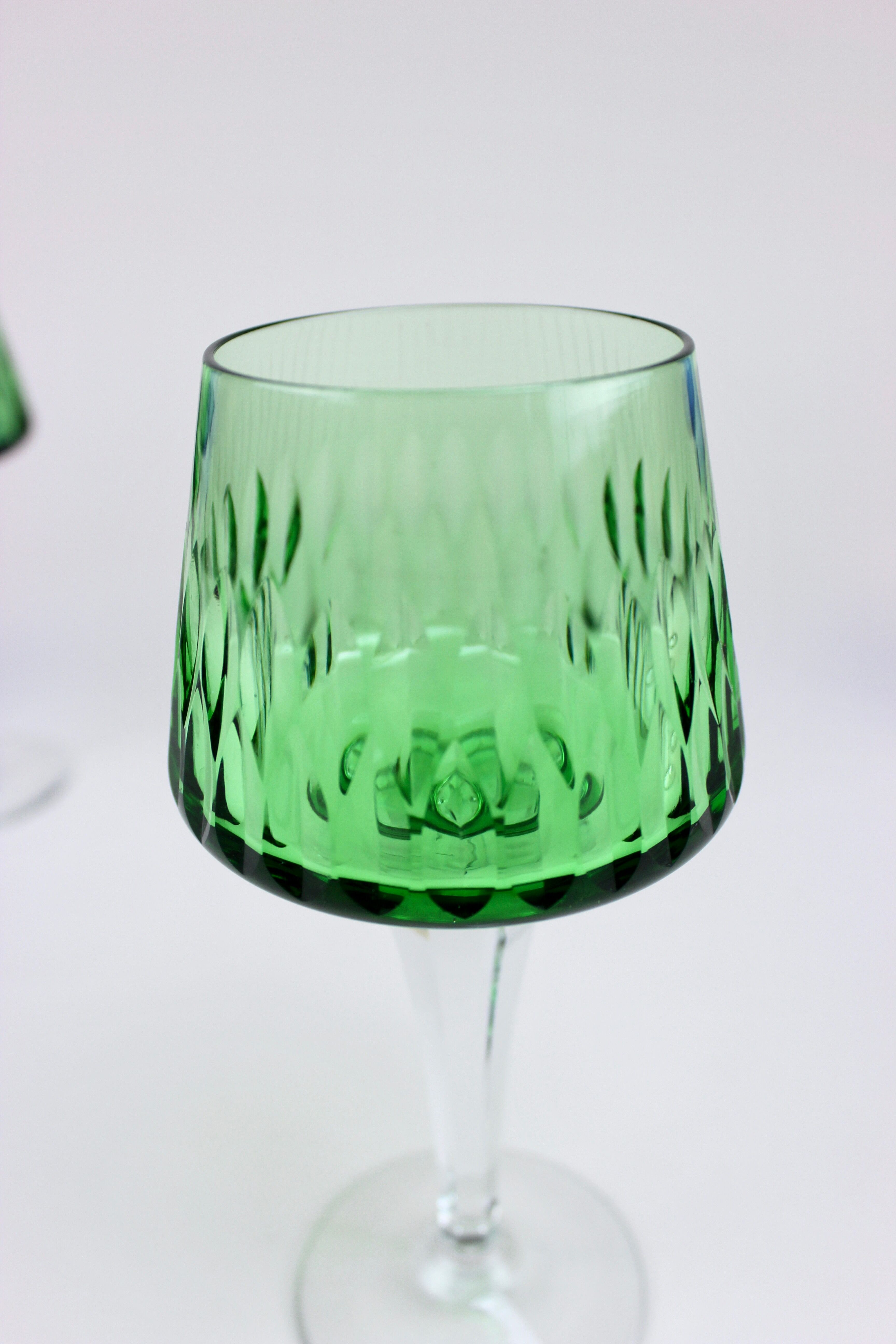 Set of 6 Bohemian crystal wine glasses