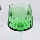Set of 6 Bohemian crystal wine glasses