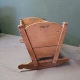 Late 19th century dutch pine wood rocking cradle