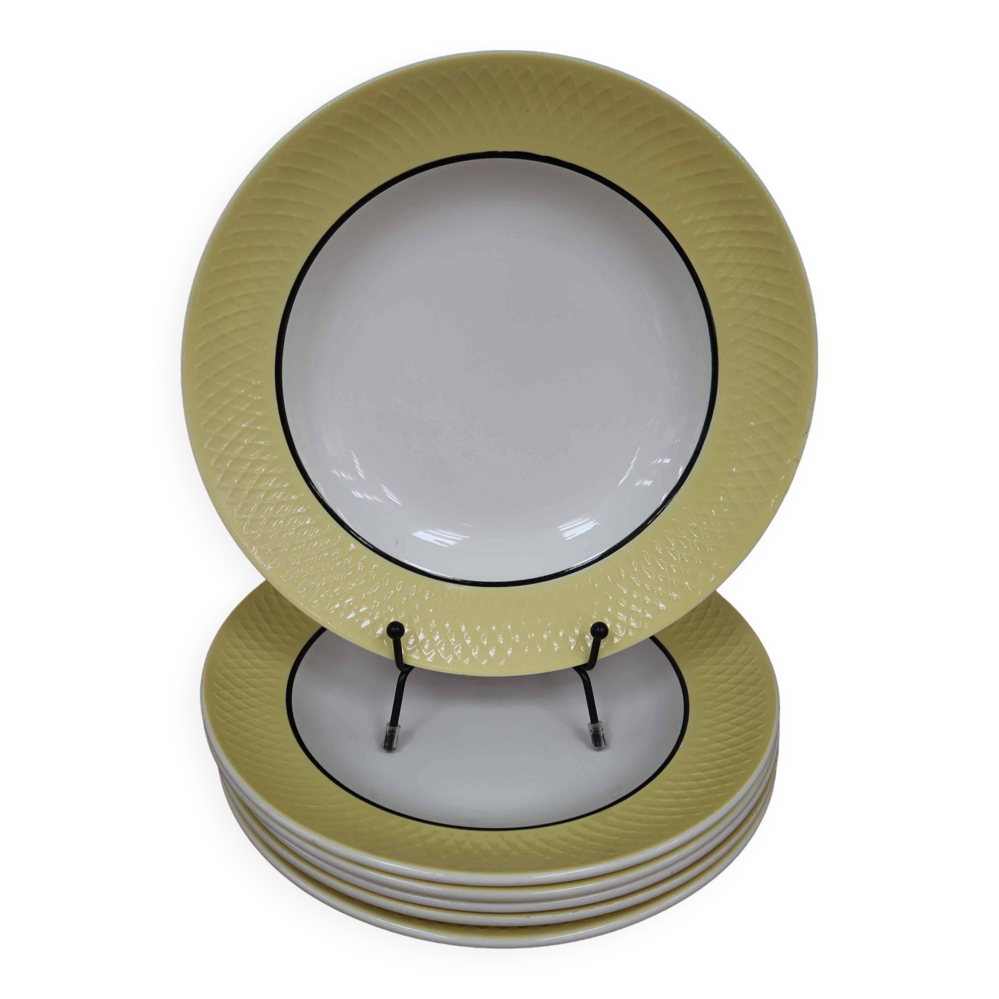 Set of 6 “Orchies Moulin des Loups” soup plates