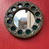 Round ceramic mirror signed IFO Denmark circa 1960