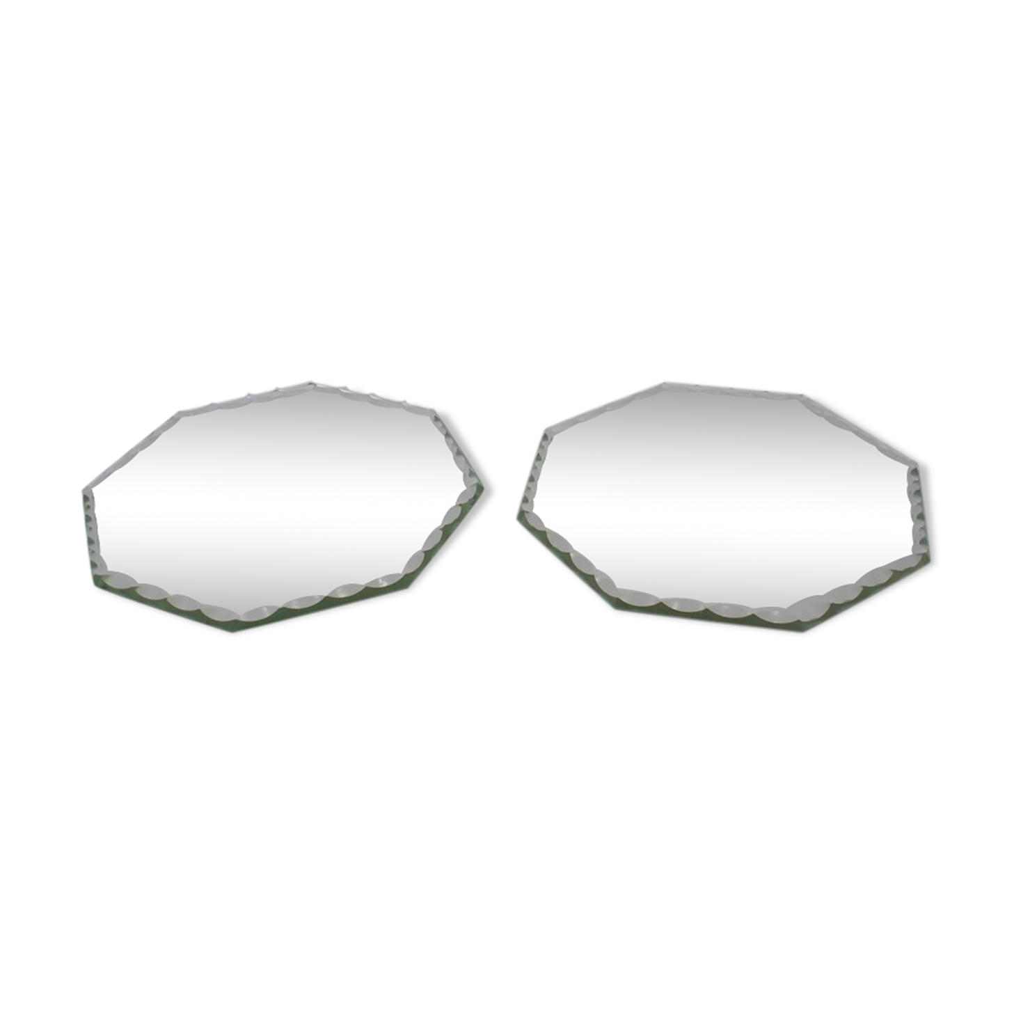 Duo de  miroirs biseautés diamètre 14cm