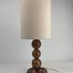 Dutch unique handcrafted wooden sphere ball table lamp, 1970s