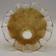 French vintage brown glass replacement shade with a clear frilled edge.