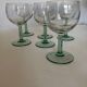 Set de 6 verres ballon à pied vert 13cm 1970