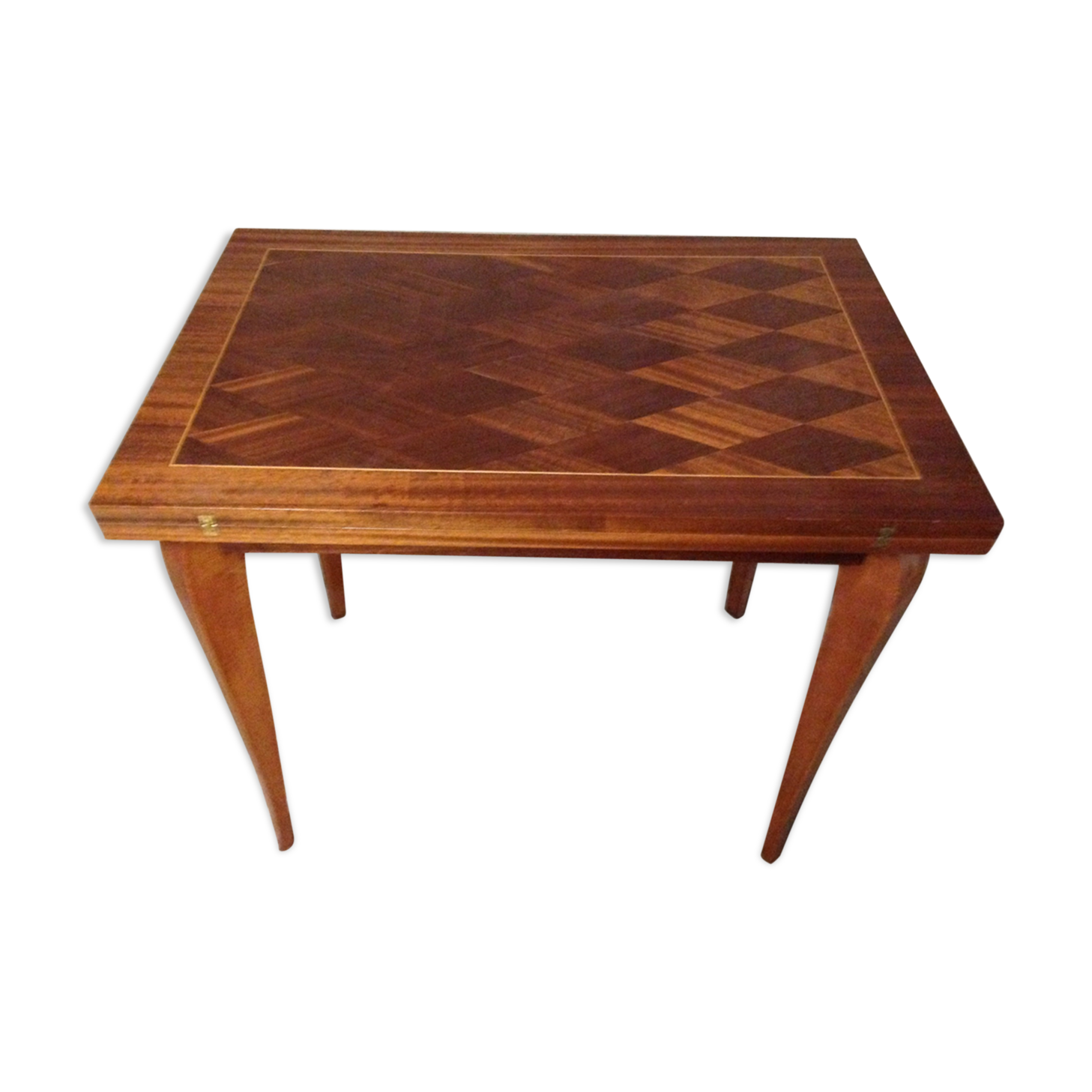 Table dining expandable wallet wood and veneer art déco
