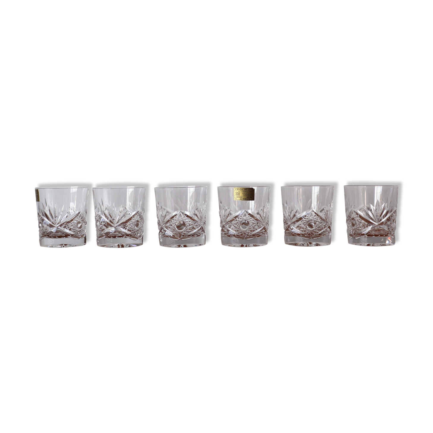 Set of 6 glasses in cut crystal of Aix les bains