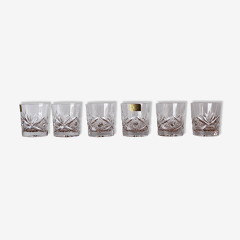 Set de 6 verres en cristal taillé d'Aix les bains