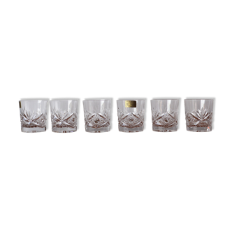 Set of 6 glasses in cut crystal of Aix les bains