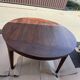 Round teak table 150 cm with 6 Indonesian chairs.